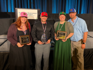 An image of the River Rangers awaiting results from their practice run.